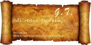 Görbicz Teofila névjegykártya